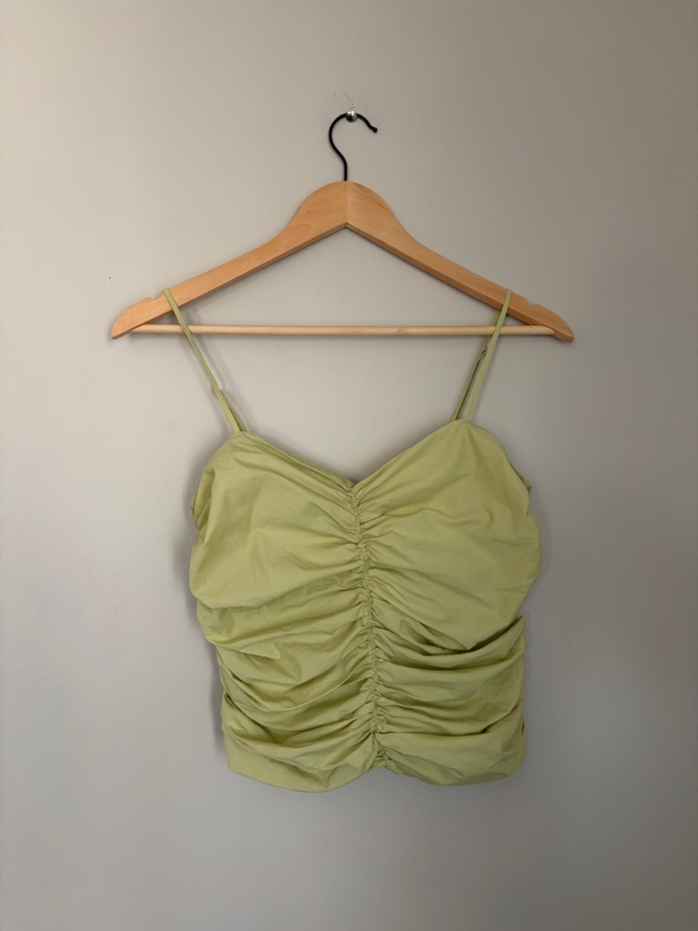 Dynamite lime yellow ruched cami top
